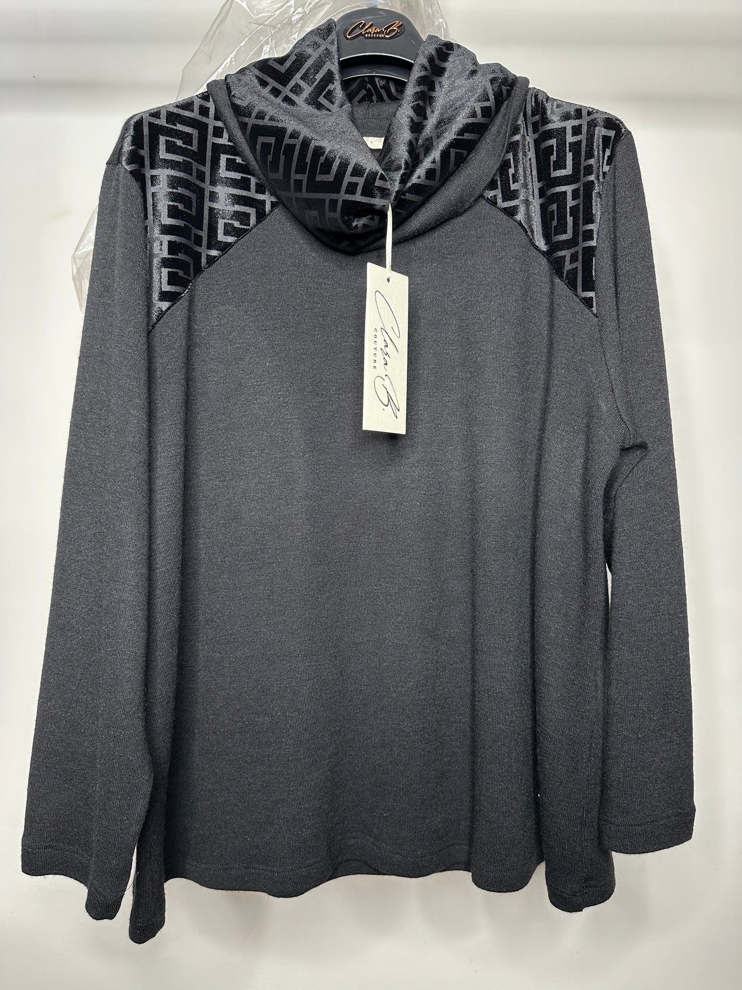 Maglia con Scaldacollo Removibile, Clara Baroni - Nero/Verde