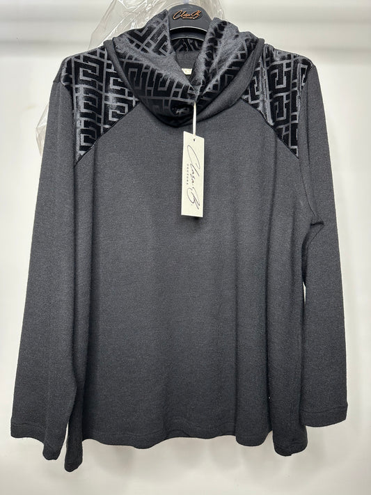 Maglia con Scaldacollo Removibile, Clara Baroni - Nero/Verde