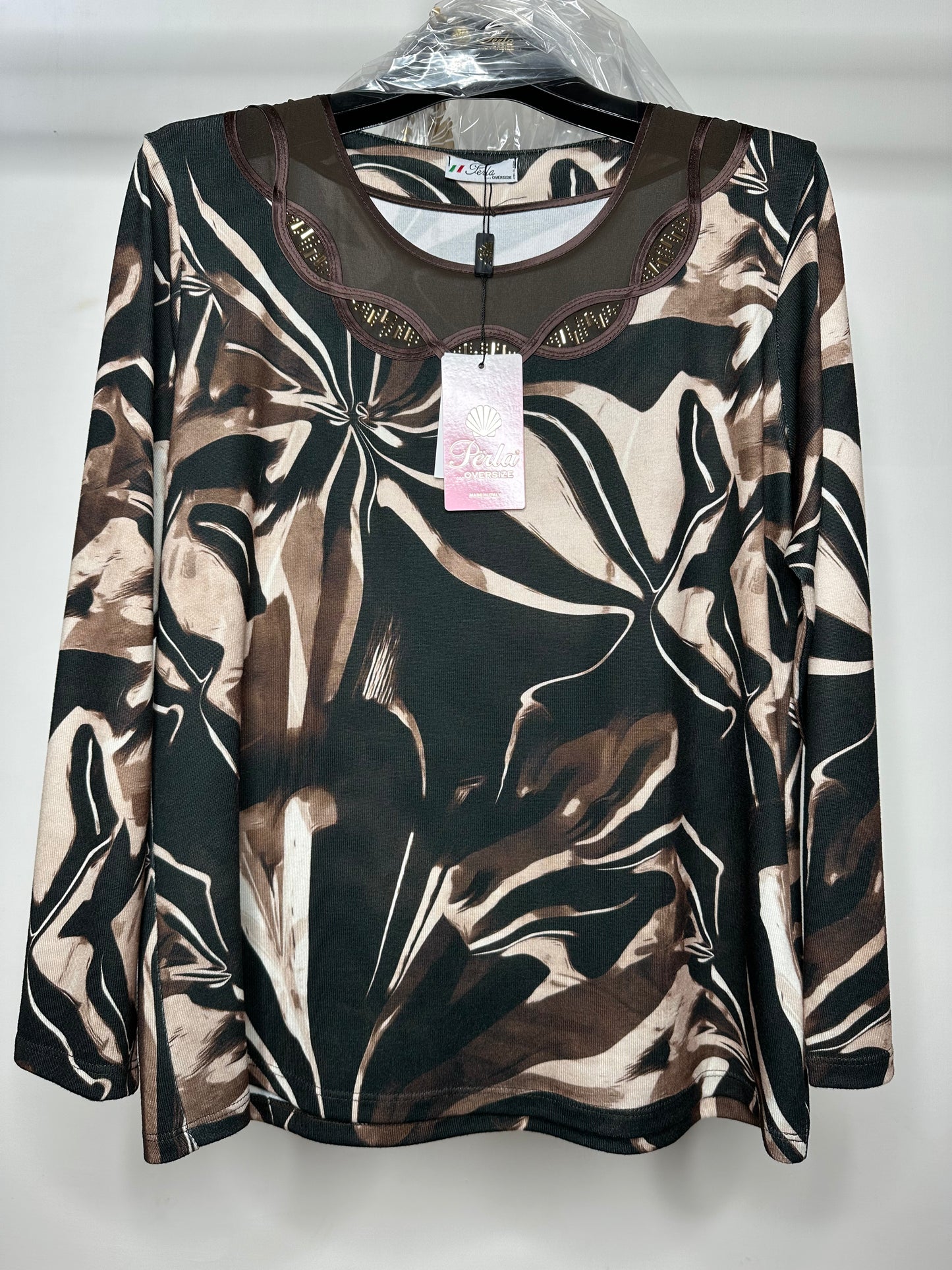 Maglia Fantasia, Perla - Fango