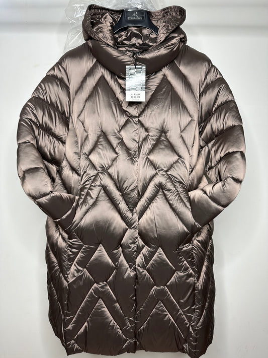 Giubbotto Lungo con Cappuccio, Alessia Bellini - Bronzo/Nero