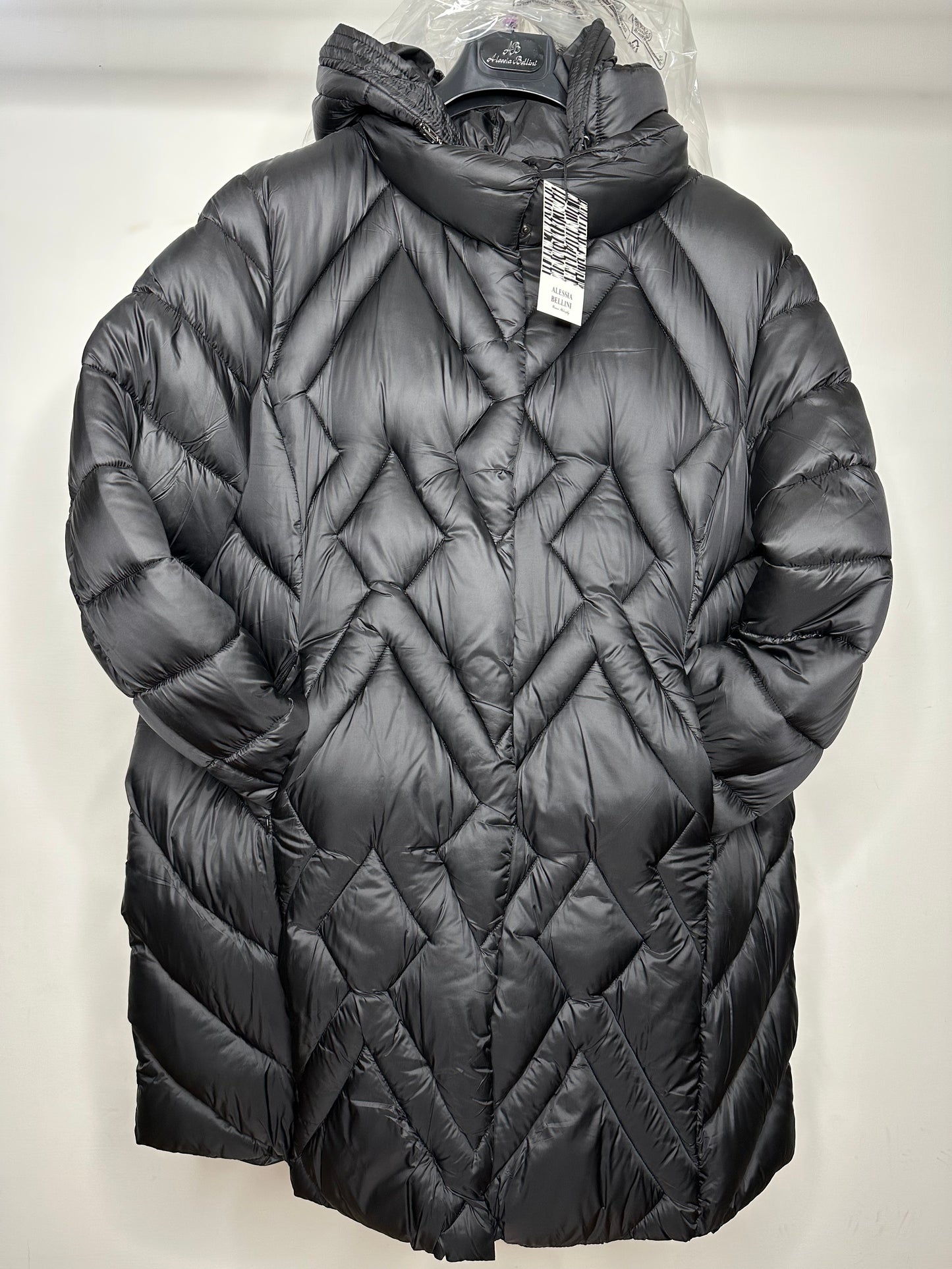 Giubbotto Lungo con Cappuccio, Alessia Bellini - Bronzo/Nero