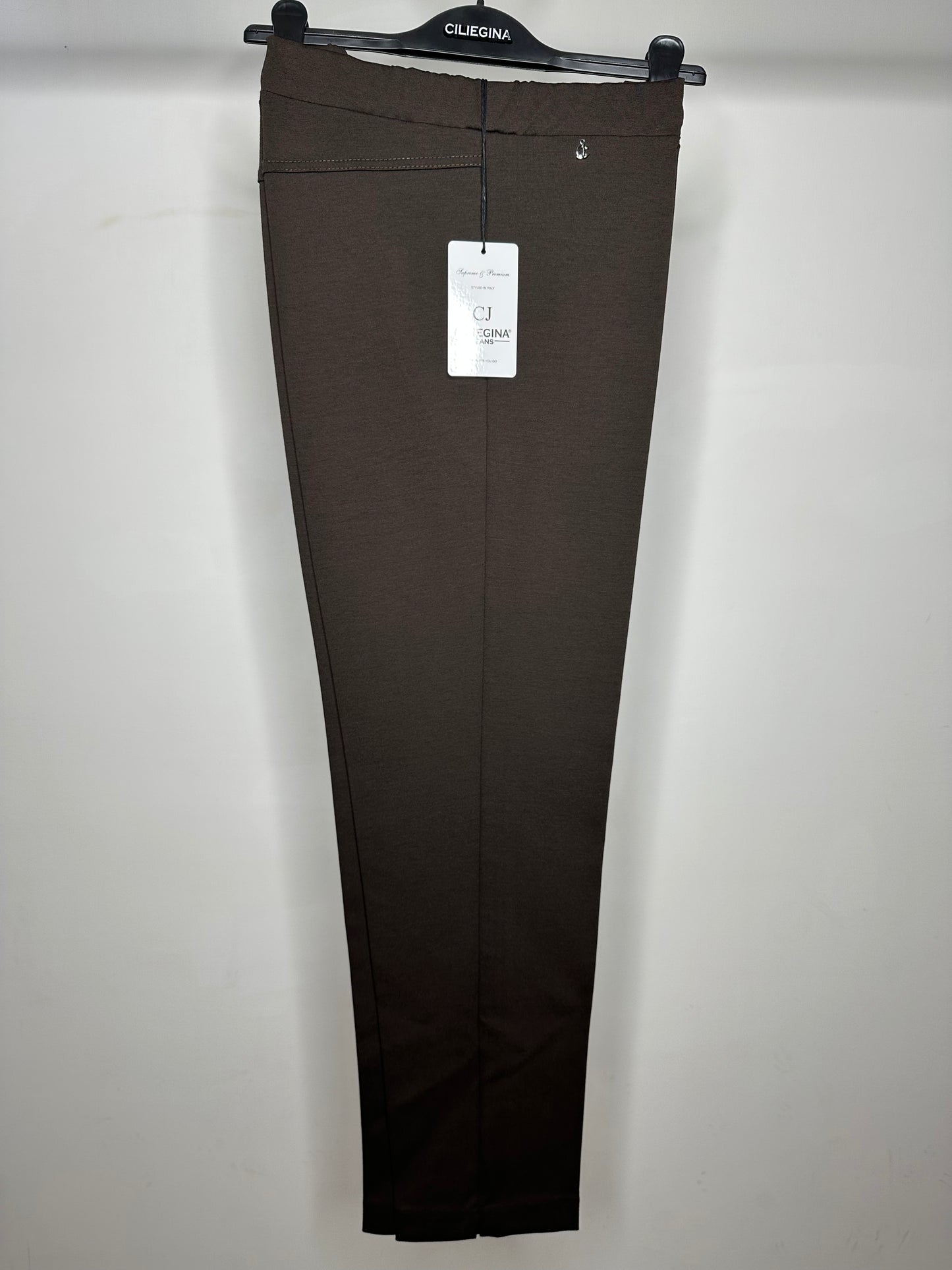 Pantaloni Calibrati con Elastico in Vita, Ciliegina - Marrone