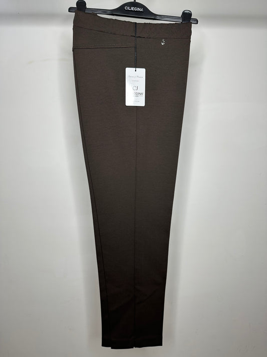 Pantaloni Calibrati con Elastico in Vita, Ciliegina - Marrone