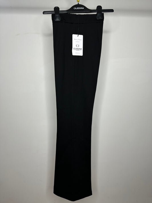 Pantaloni di Cotone Elasticizzati a Zampa, Ciliegina - Nero/Marrone