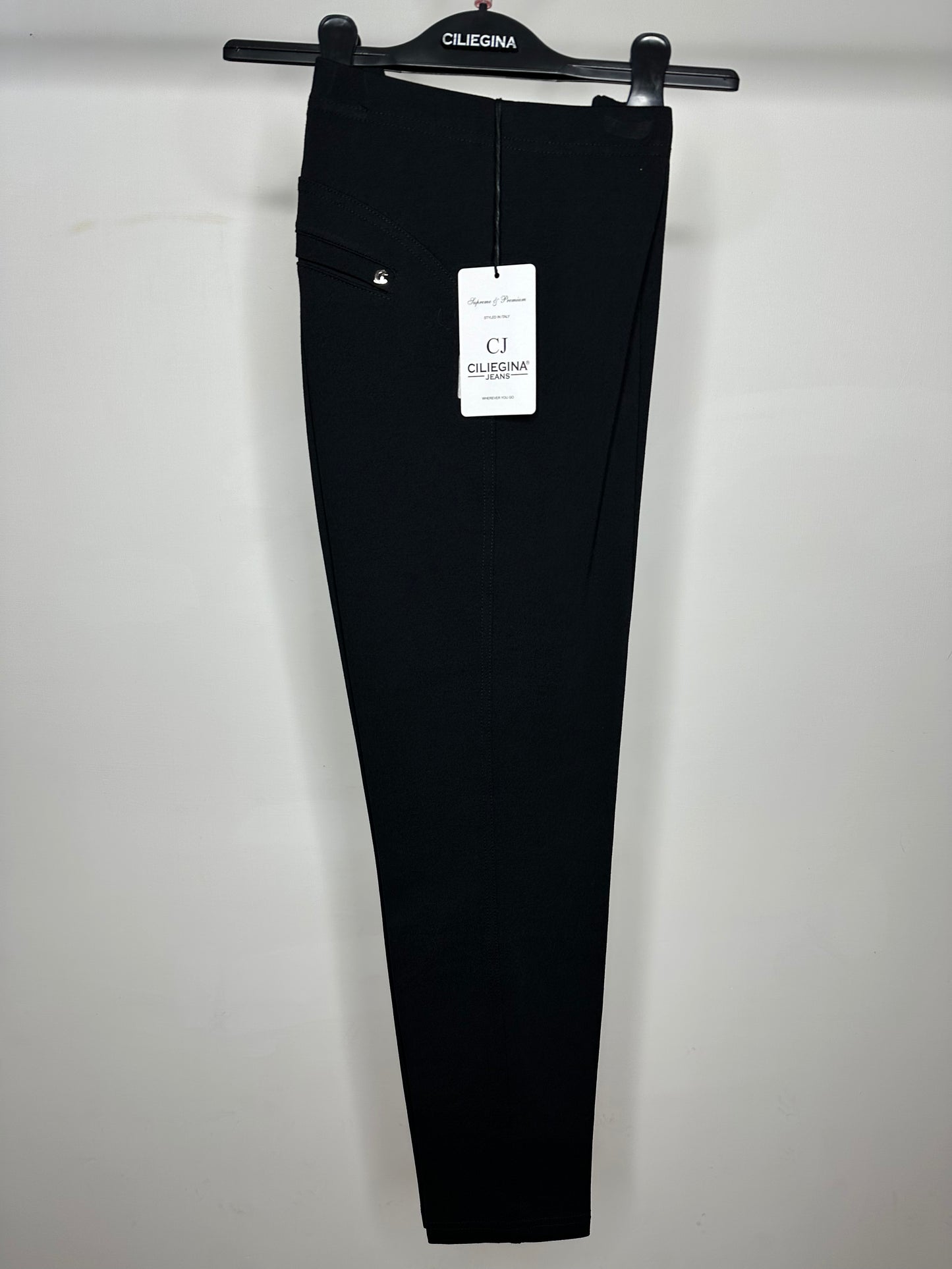 Pantaloni con Elastico in Vita, Ciliegina - Nero