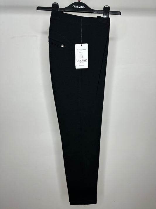 Pantaloni con Elastico in Vita, Ciliegina - Nero