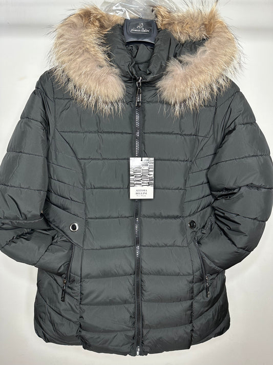 Giubbotto con Cappuccio, Alessia Bellini - Nero/Sabbia