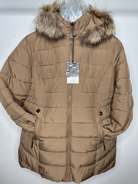 Giubbotto con Cappuccio, Alessia Bellini - Sabbia/Nero