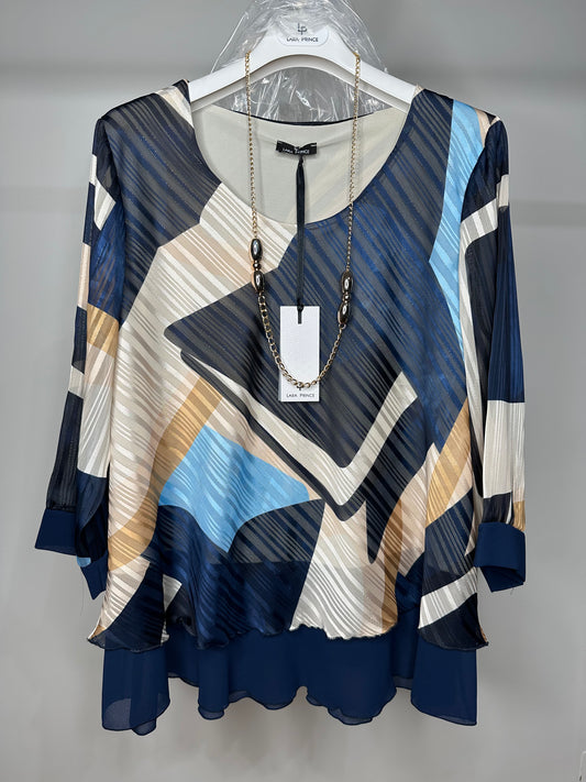 Casacca Calibrata con Collana, Lara Prince - Blu