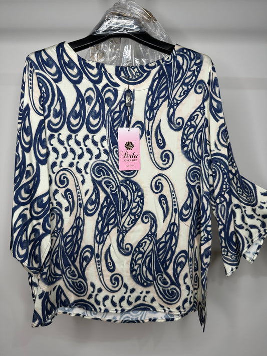 Maglia Fantasia, Perla - Blu