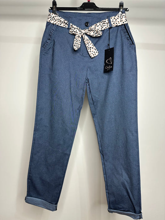 Pantaloni di Cotone, Chika - Blu/Nero