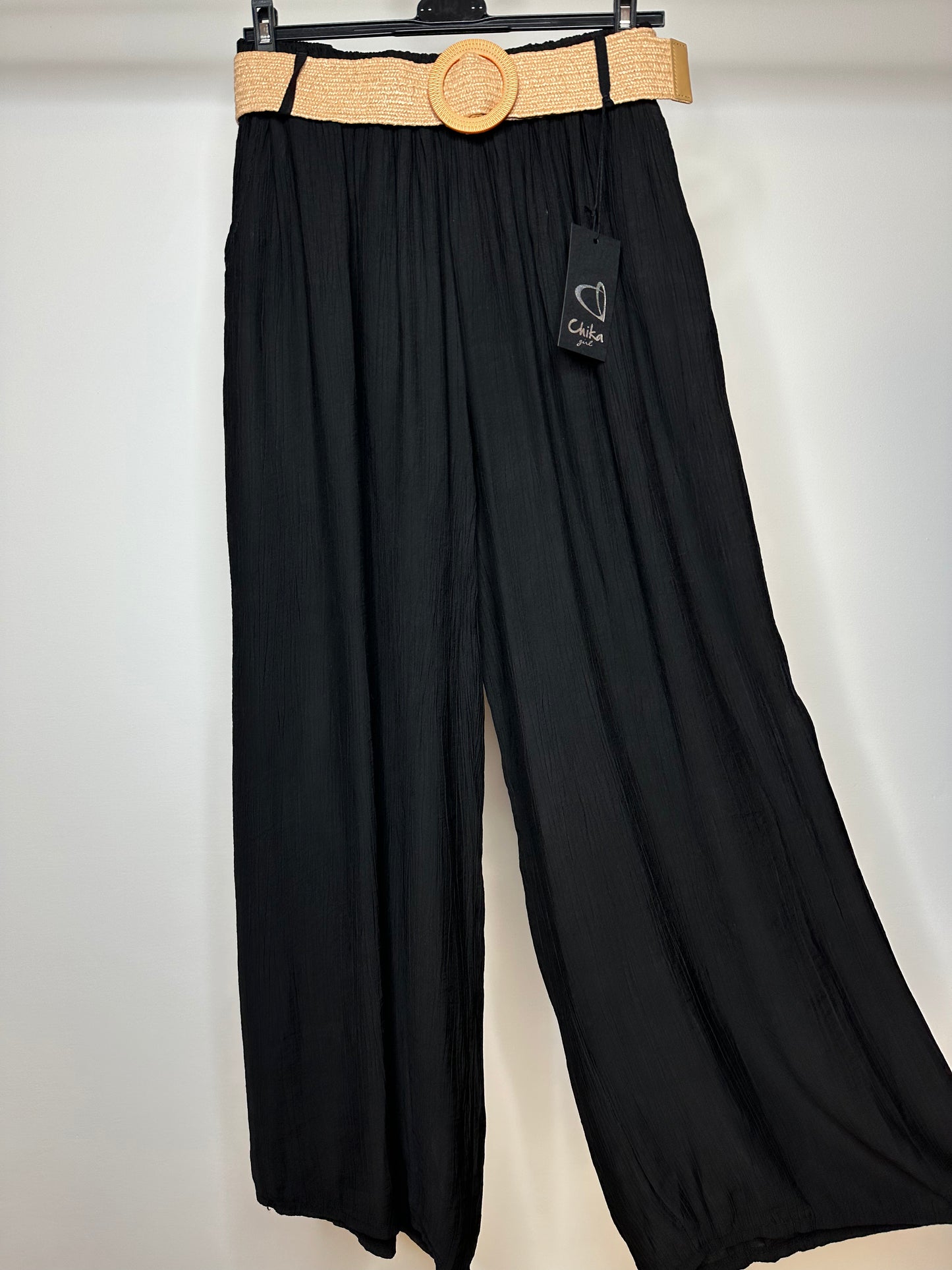 Pantaloni di Lino, Chika - Verde/Fango/Nero