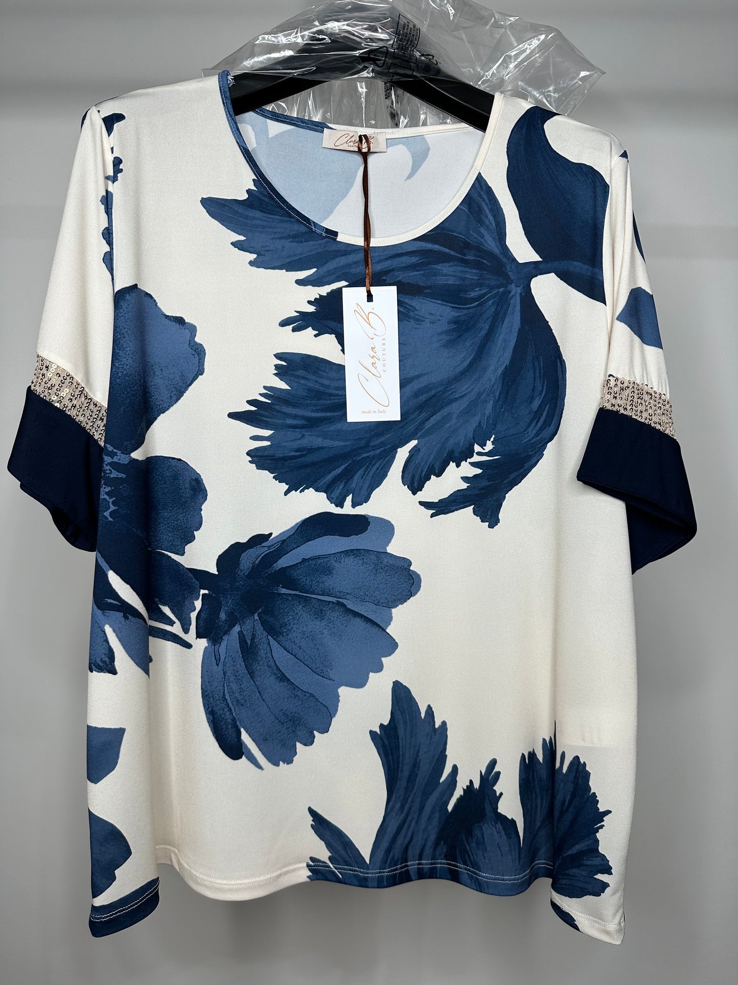 Maglia Calibrata, Fantasia - Sabbia/Blu/Fango