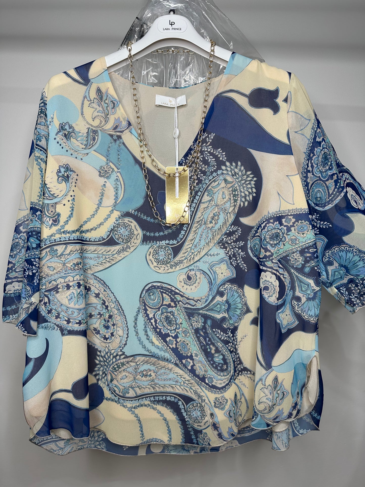 Casacca Calibrata di Georgette - Blu
