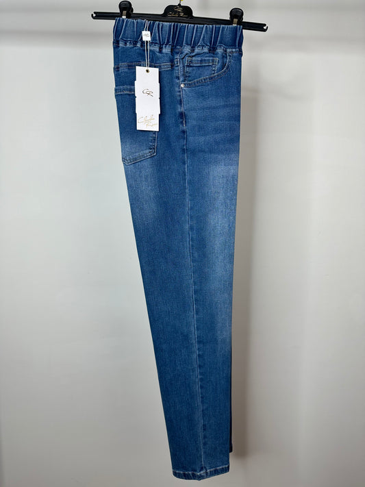 Jeans con Elastico in Vita, Claudia Ricci - Jeans