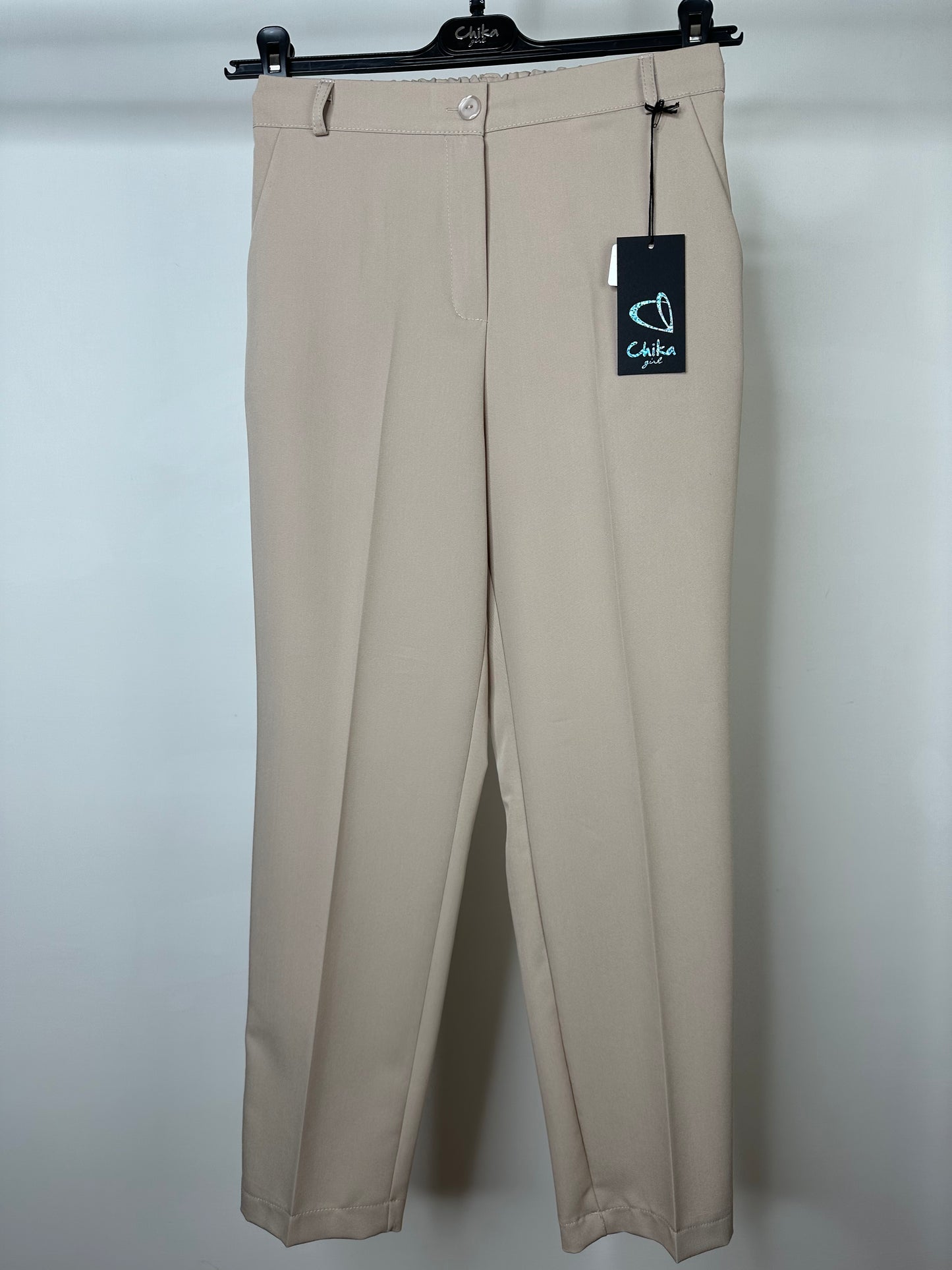 Pantaloni con Elastico Dietro, Tasca America, Chika - Beige/Nero/Grigio