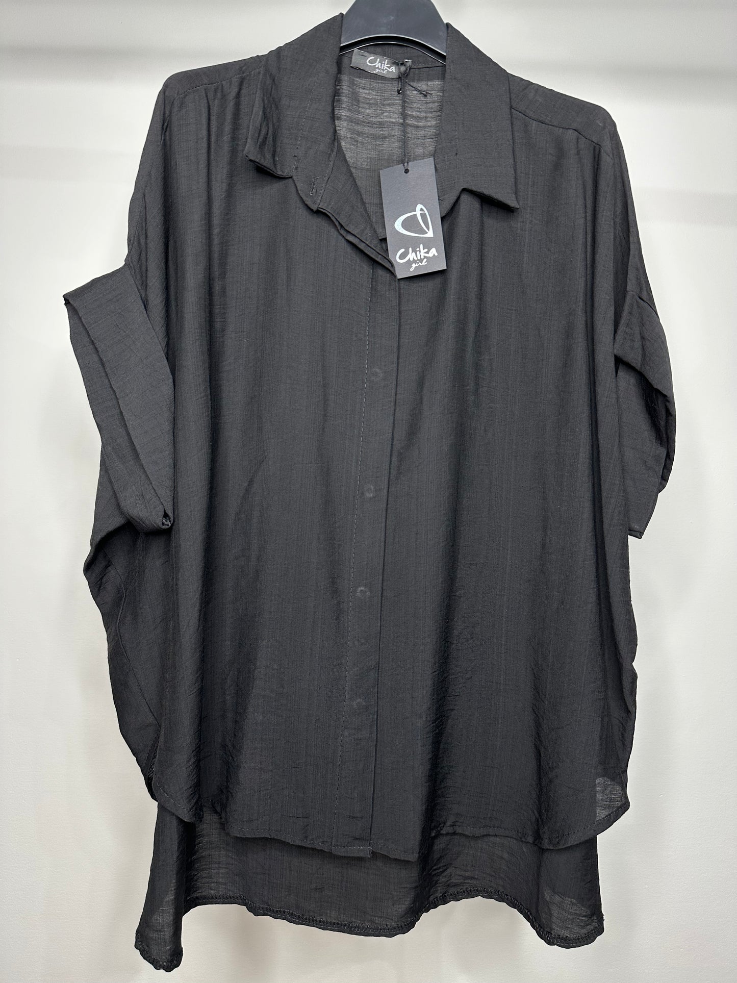 Camicia di Lino Mezza Manica - Verde/Nero