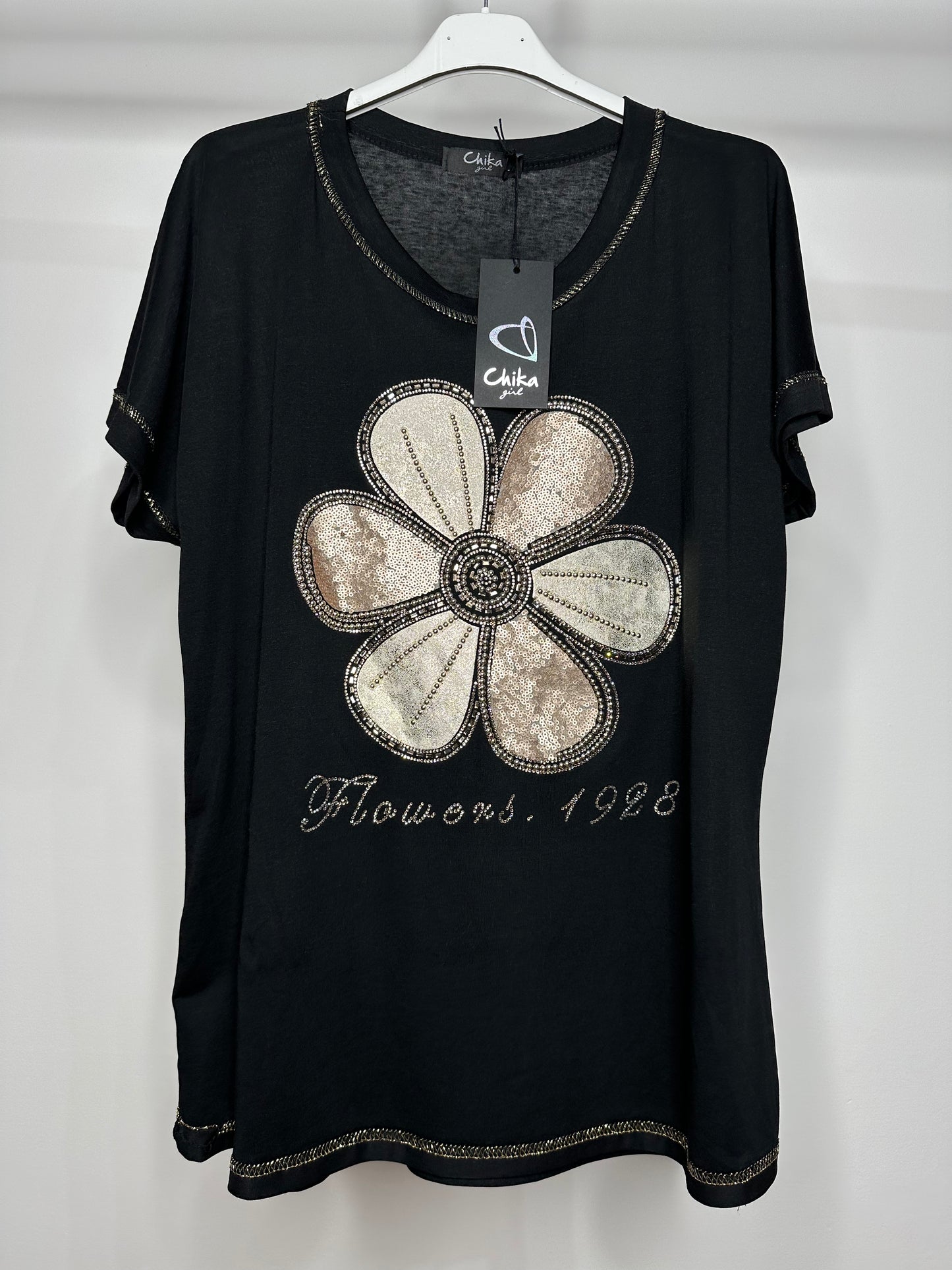Maglia Fiore - Nero/Oro/Panna