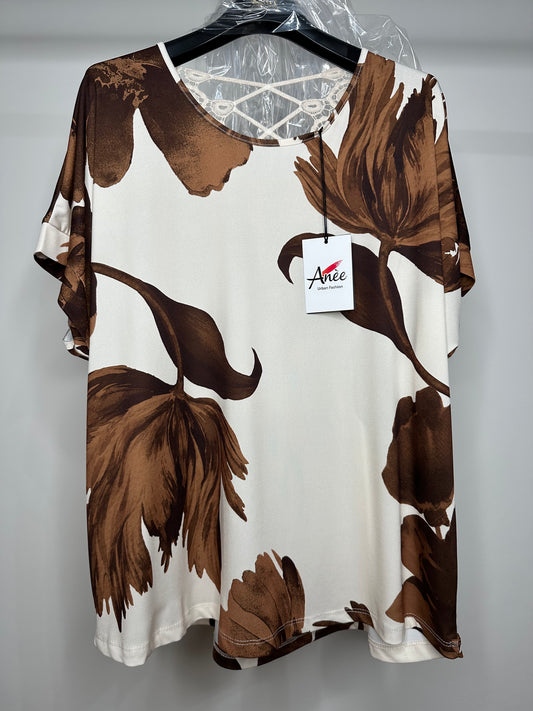 Maglia Fantasia con Ricamo sul Retro - Fango