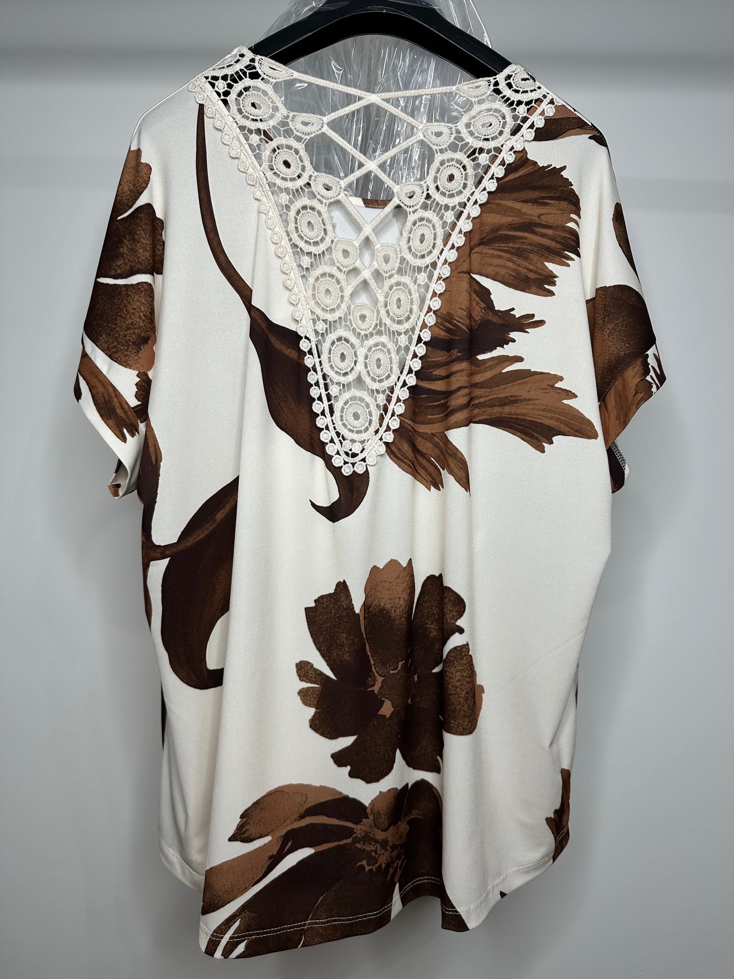 Maglia Fantasia con Ricamo sul Retro - Fango