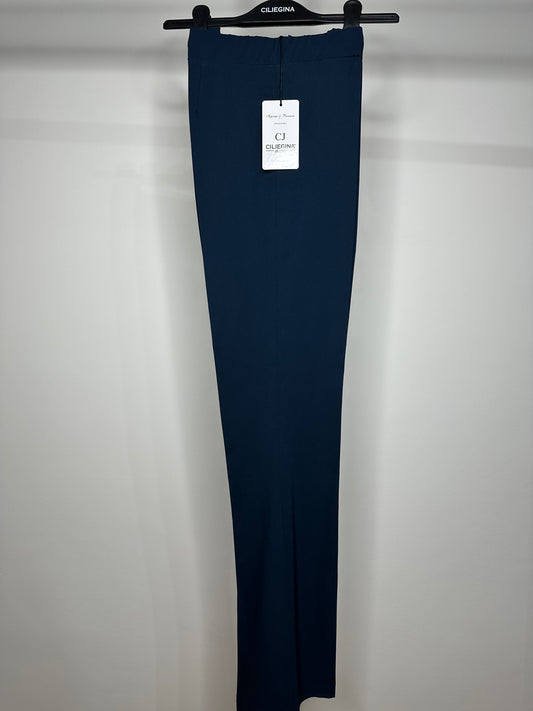 Pantaloni di Cotone Elasticizzati a Zampa, Ciliegina - Blu/Marrone/Nero