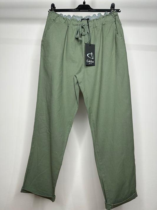 Pantaloni di Cotone con Elastico in Vita - 5 Colori