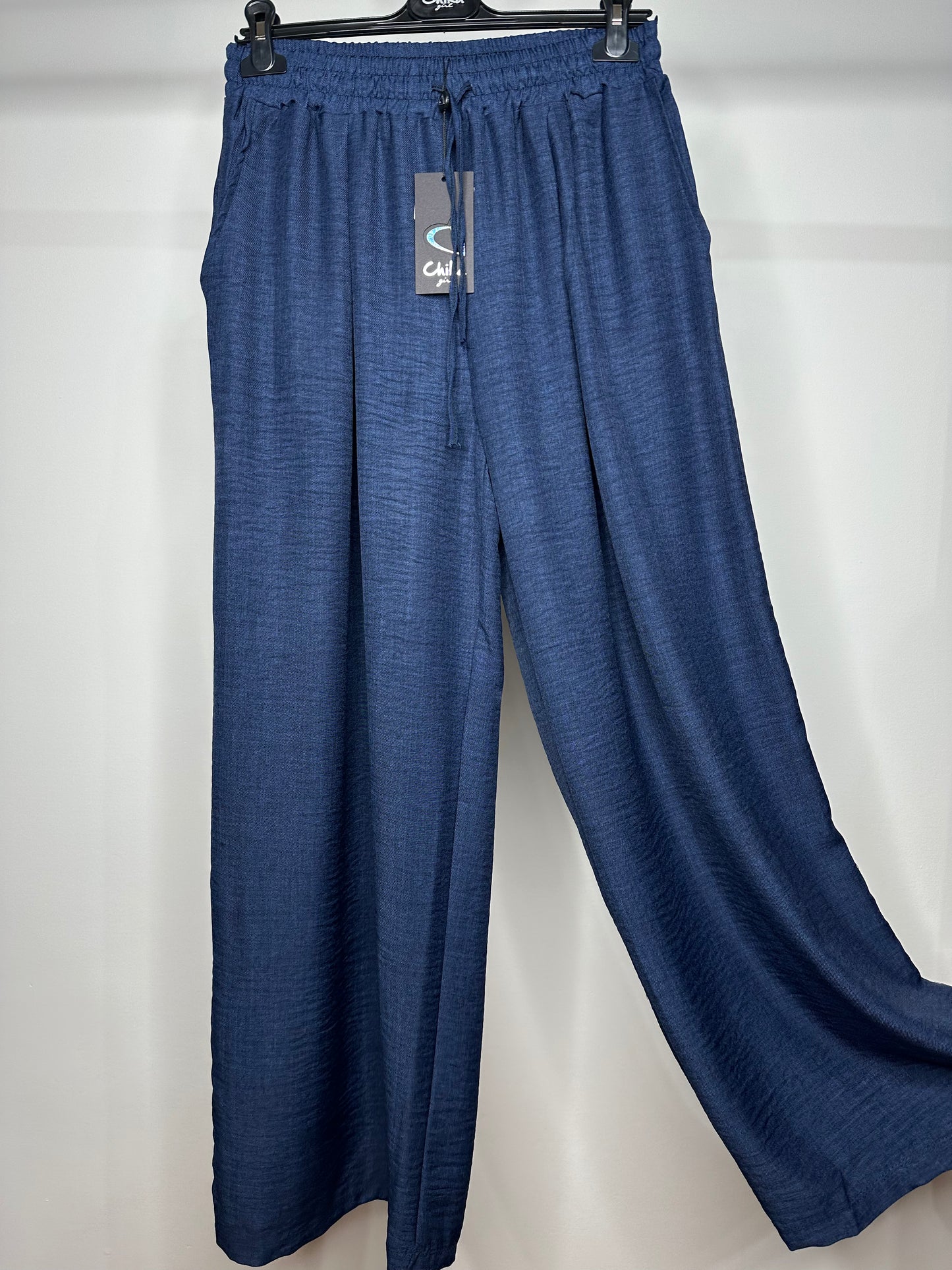 Pantalaccio di Lino - Blu/Panna/Nero