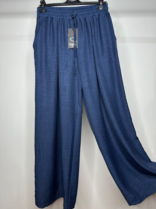Pantalaccio di Lino - Blu/Panna/Nero