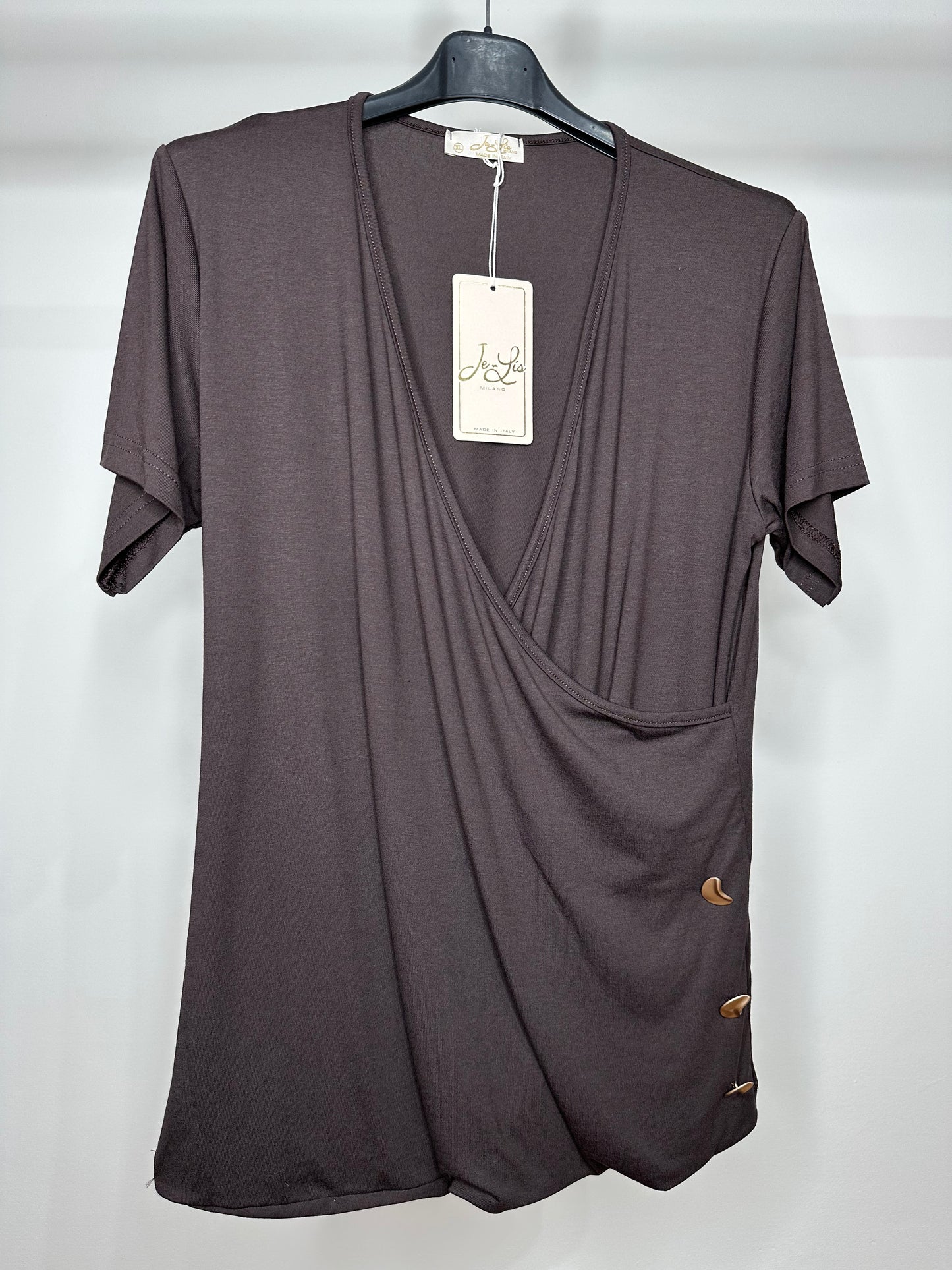 Maglia Incrociata - Nero/Marrone