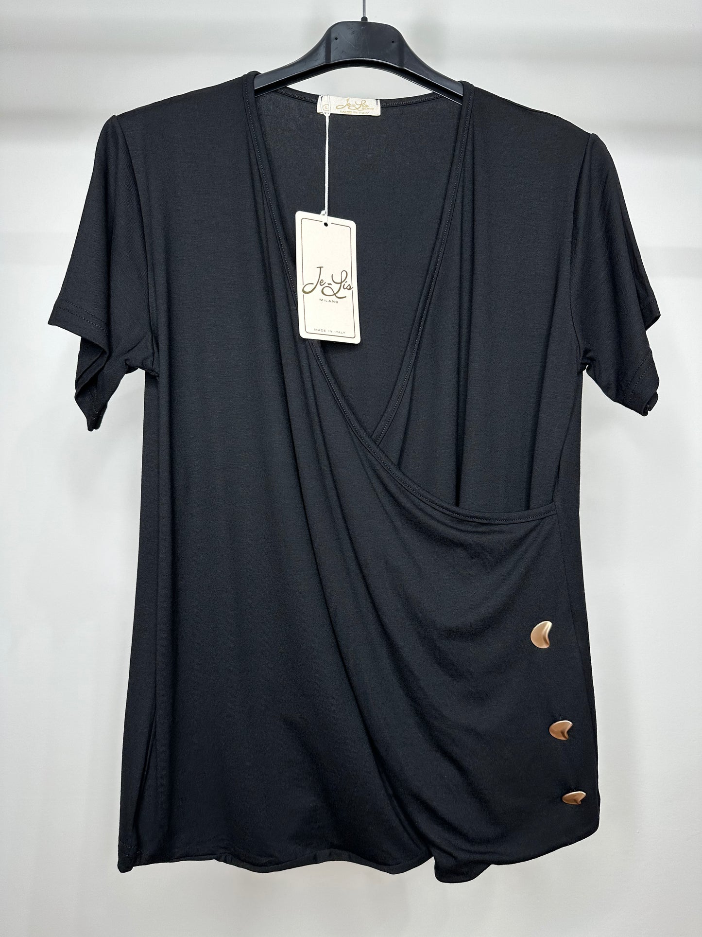 Maglia Incrociata - Nero/Marrone