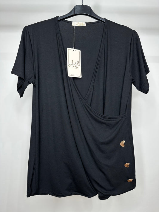 Maglia Incrociata - Nero/Marrone