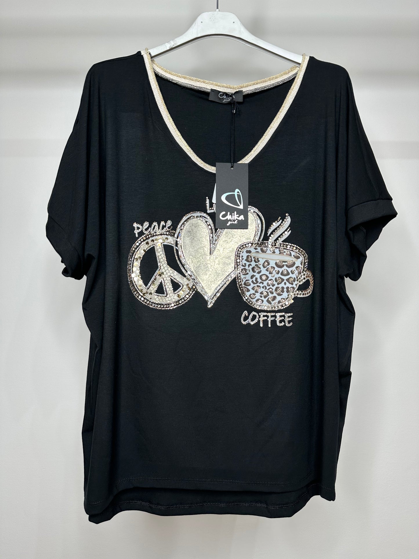 Maglia Cuore - Nero/Beige
