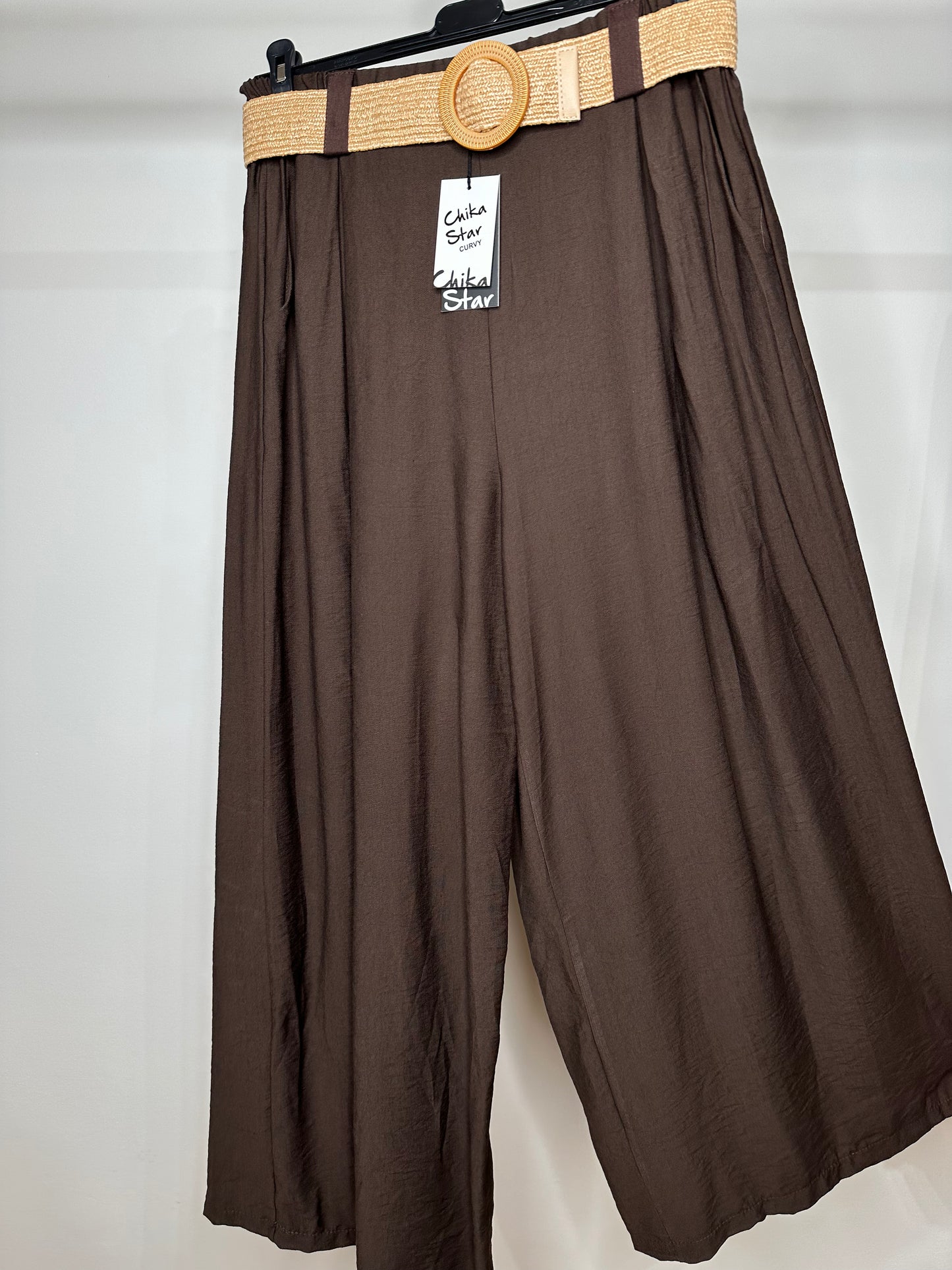 Pantaloni con Cintura - Marrone/Blu/Beige