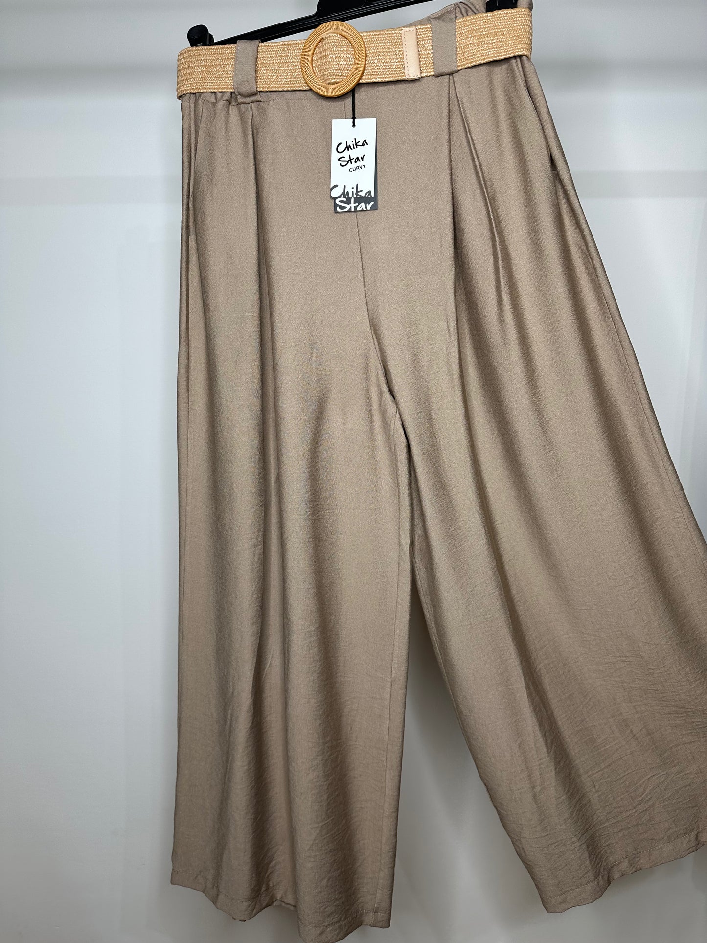 Pantaloni con Cintura - Marrone/Blu/Beige