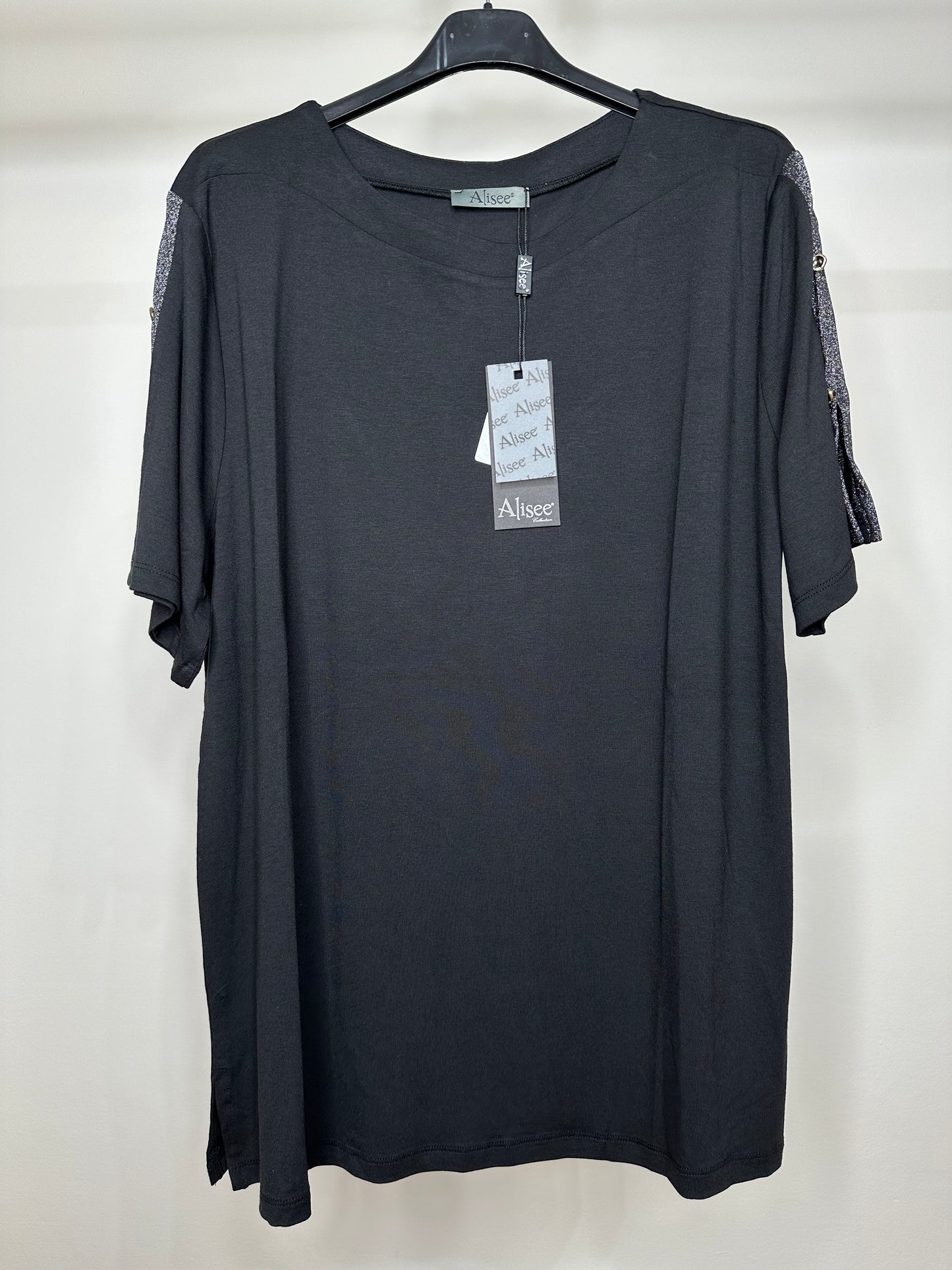 Maglia con Bottoni su Maniche - Marrone/Nero