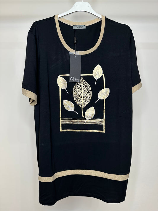 Maglia Calibrata con Disegno - Nero/Beige/Blu