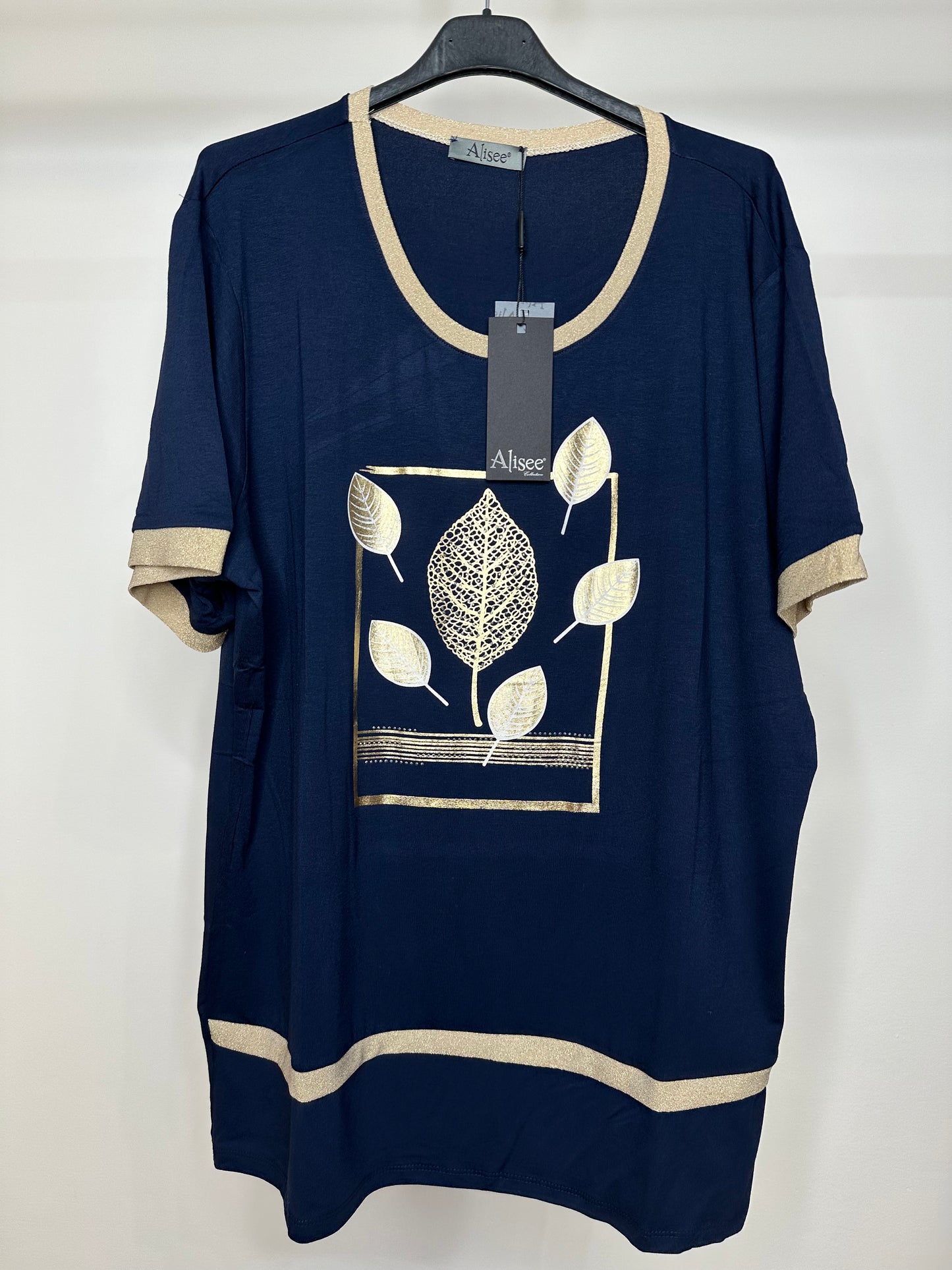 Maglia Calibrata con Disegno - Nero/Beige/Blu