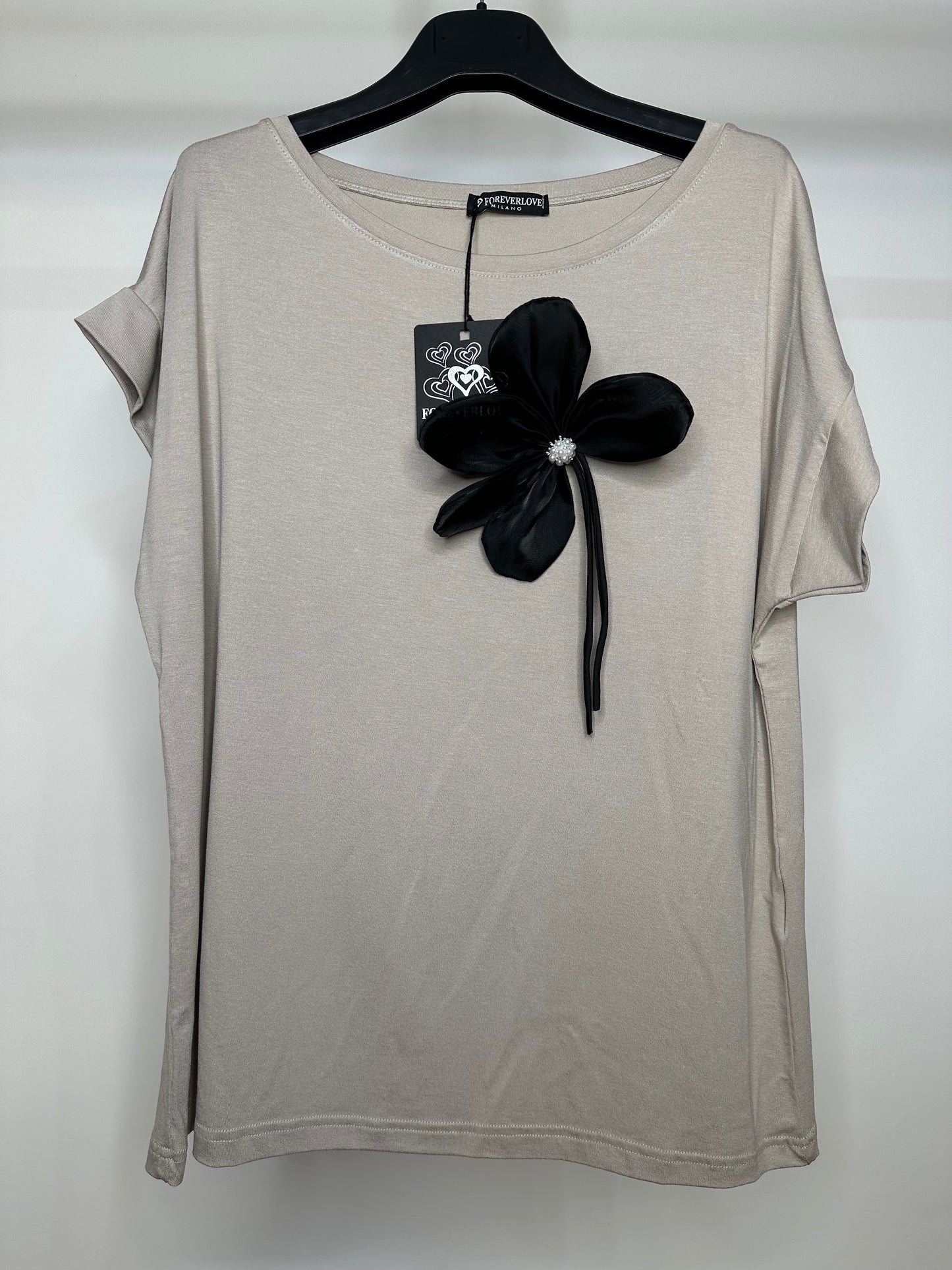 Maglia Fiore - Beige/Nero