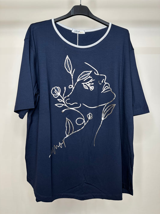 Maglia con Disegno - Blu