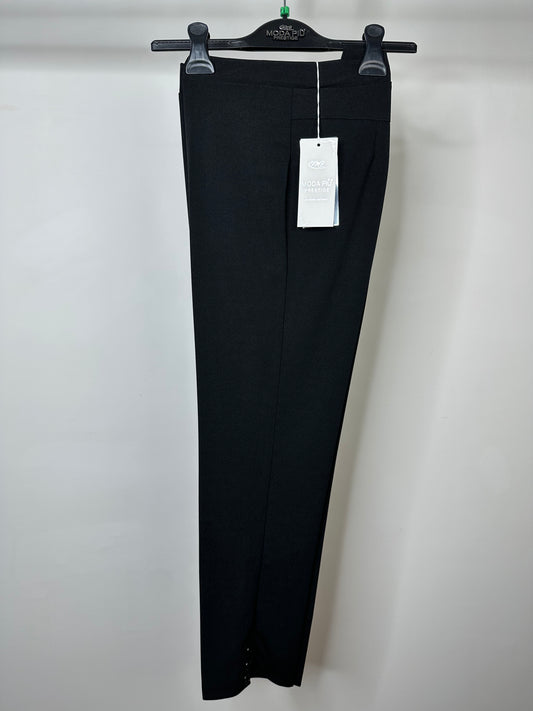 Pantaloni con Bottoncini alla Caviglia, Moda Più - Cobalto/Nero/Blu/Bianco/Lilla