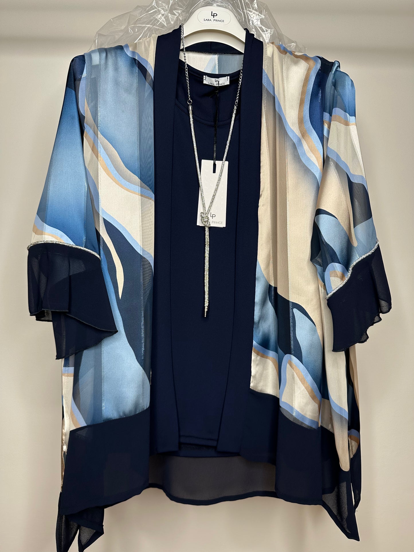 Twin-set Calibrato con Collana - Blu