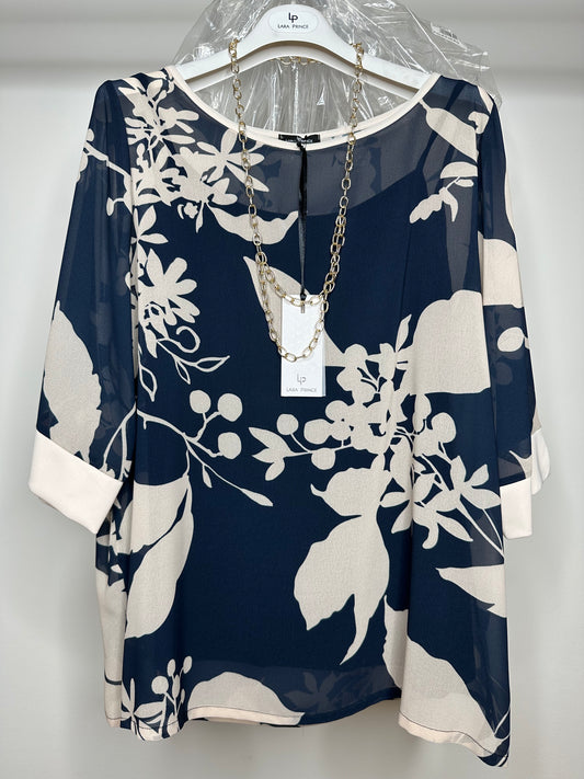 Casacca con Top Sotto - Blu