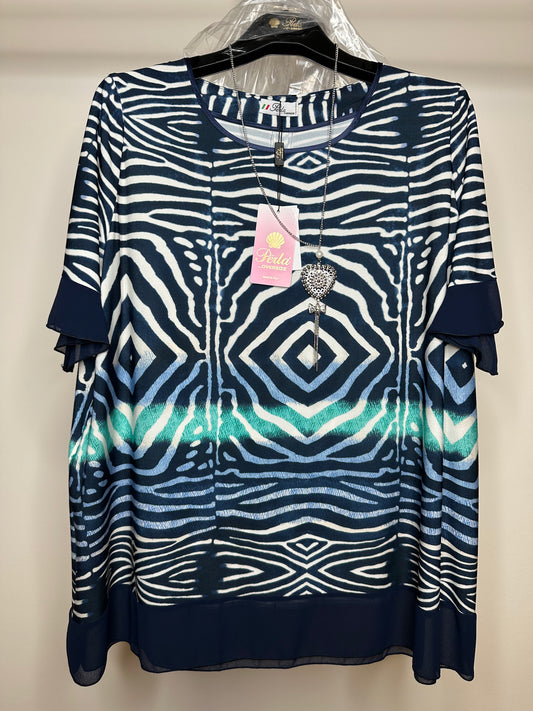 Maglia Calibrata Fantasia - Blu
