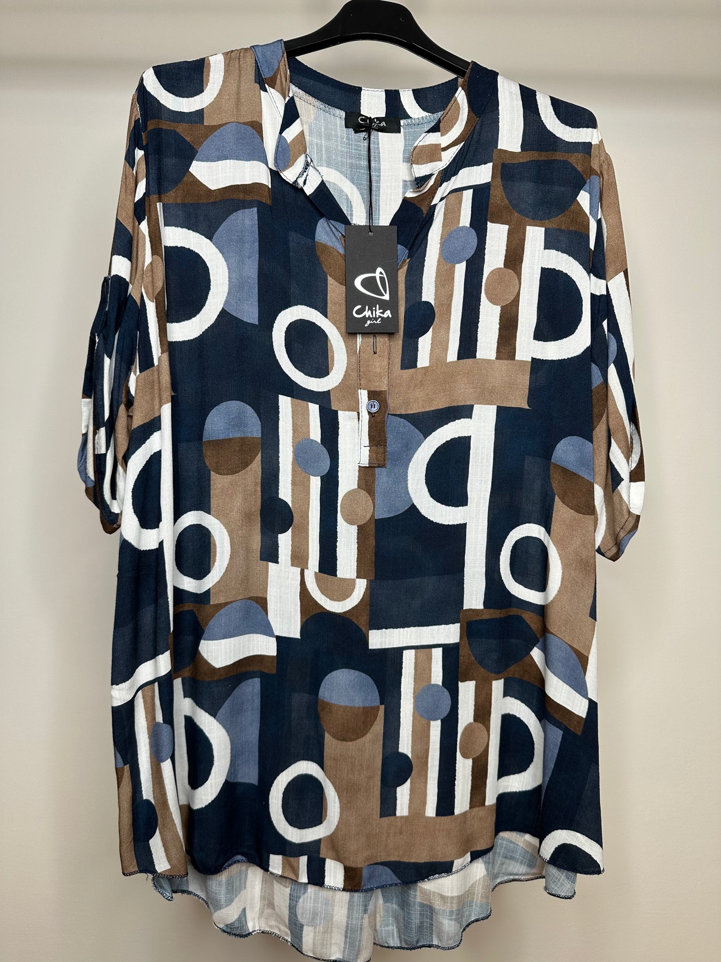 Camicia Over Fantasia - Tabacco/Blu