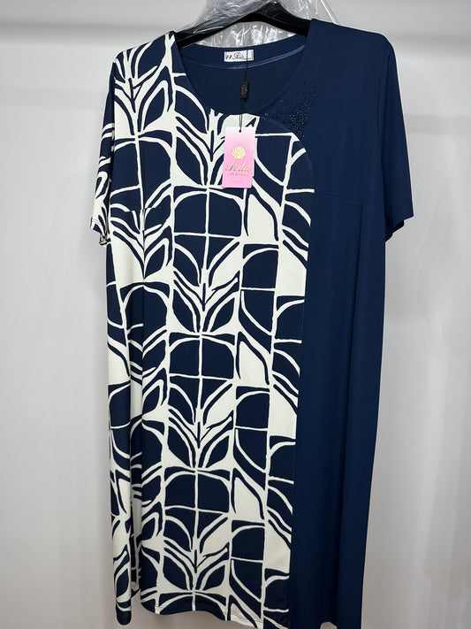 Vestito Calibrato Fantasia - Blu