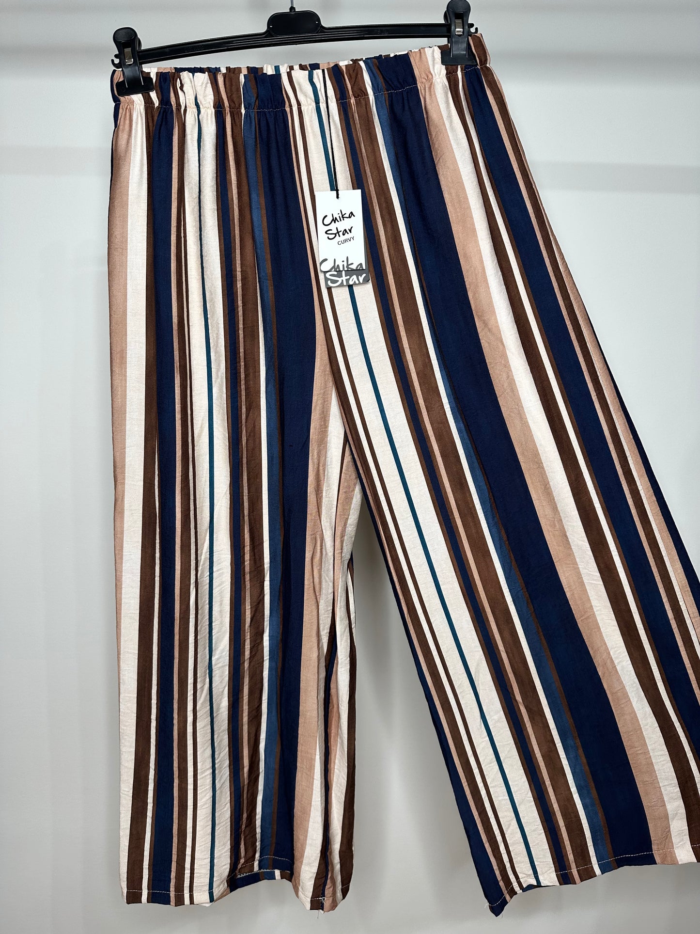 Pantaloni a Righe - Verde/Blu/Marrone