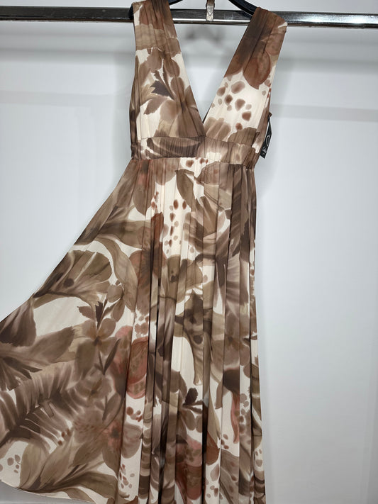 Vestito Lungo di Georgette - Marrone/Blu