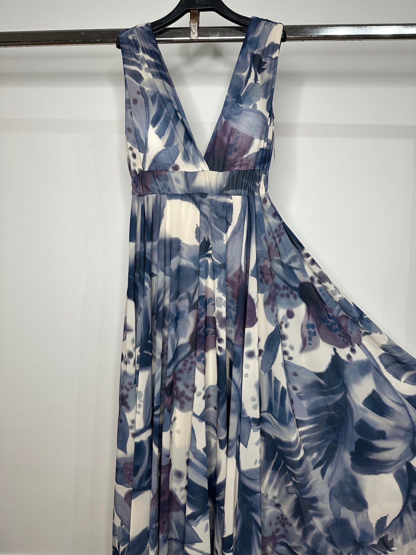 Vestito Lungo di Georgette - Marrone/Blu