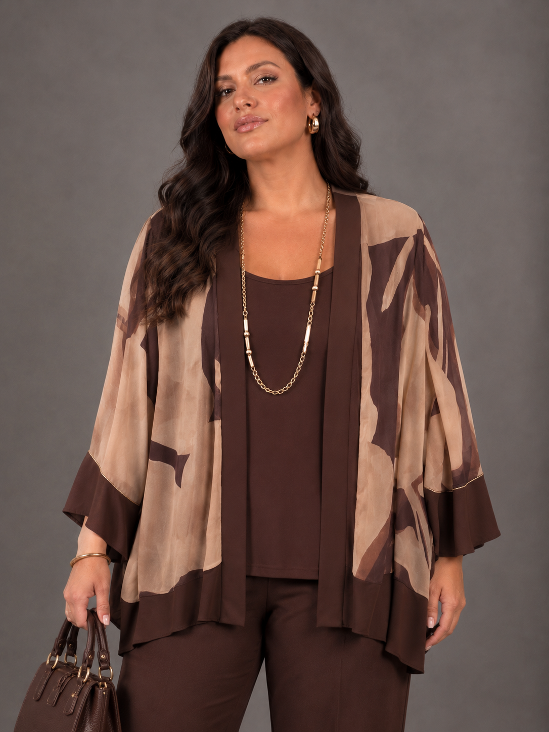 Twin-set Over con Collana - Marrone/Nero