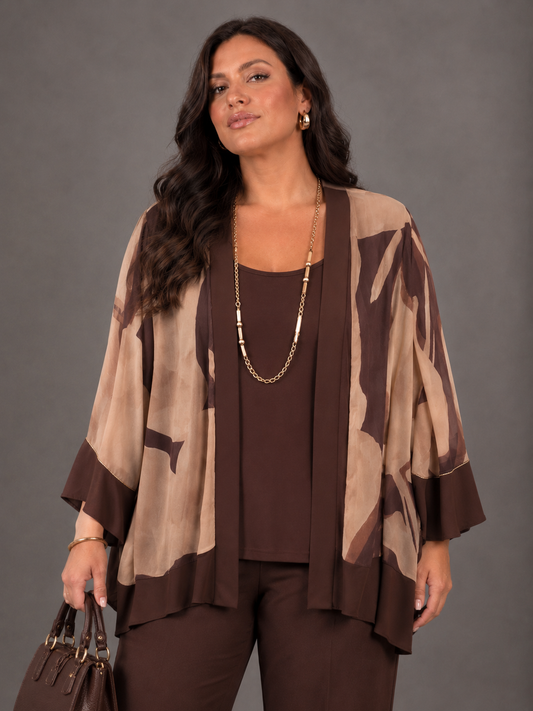 Twin-set Over con Collana - Marrone/Nero